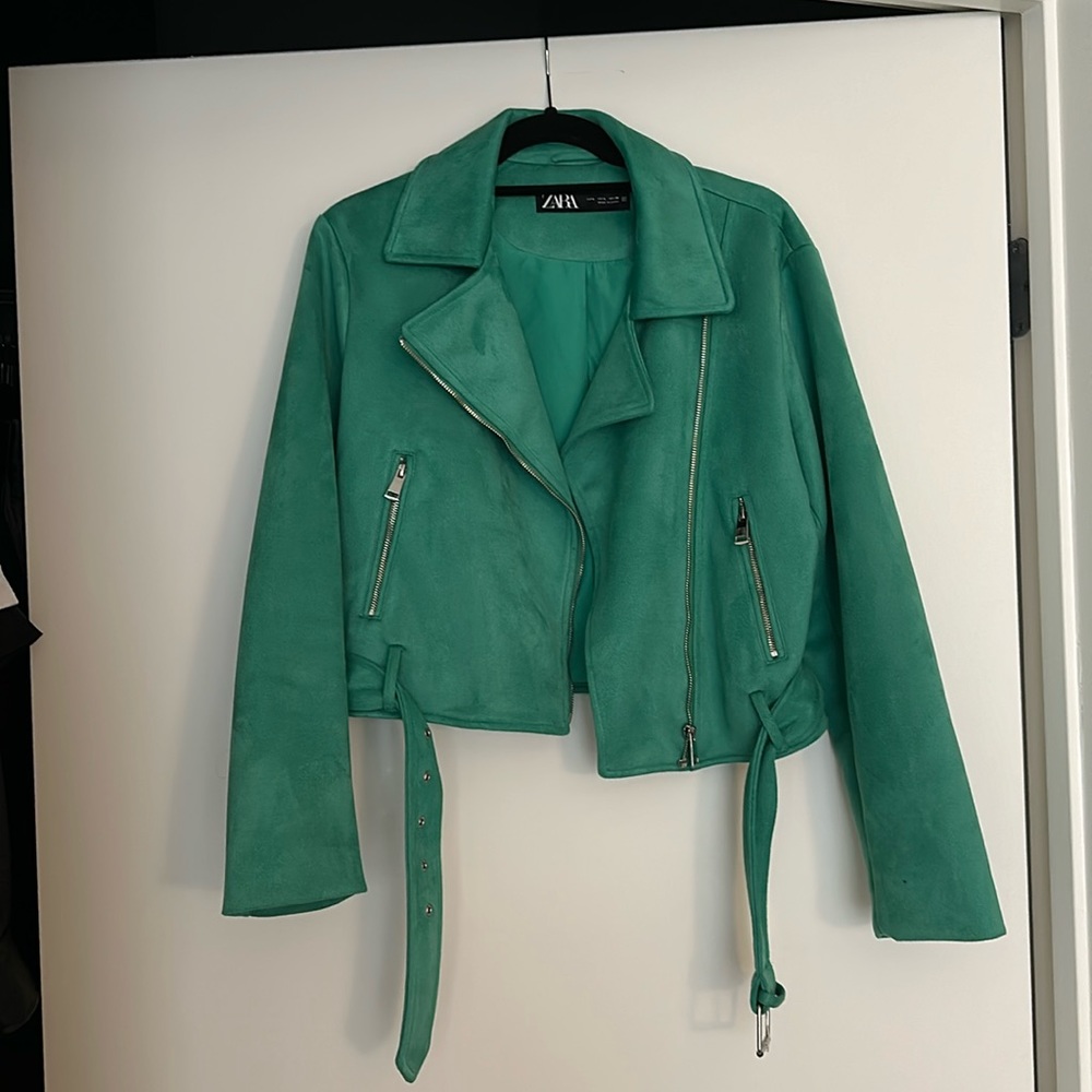 Zara Green Suede Jacket